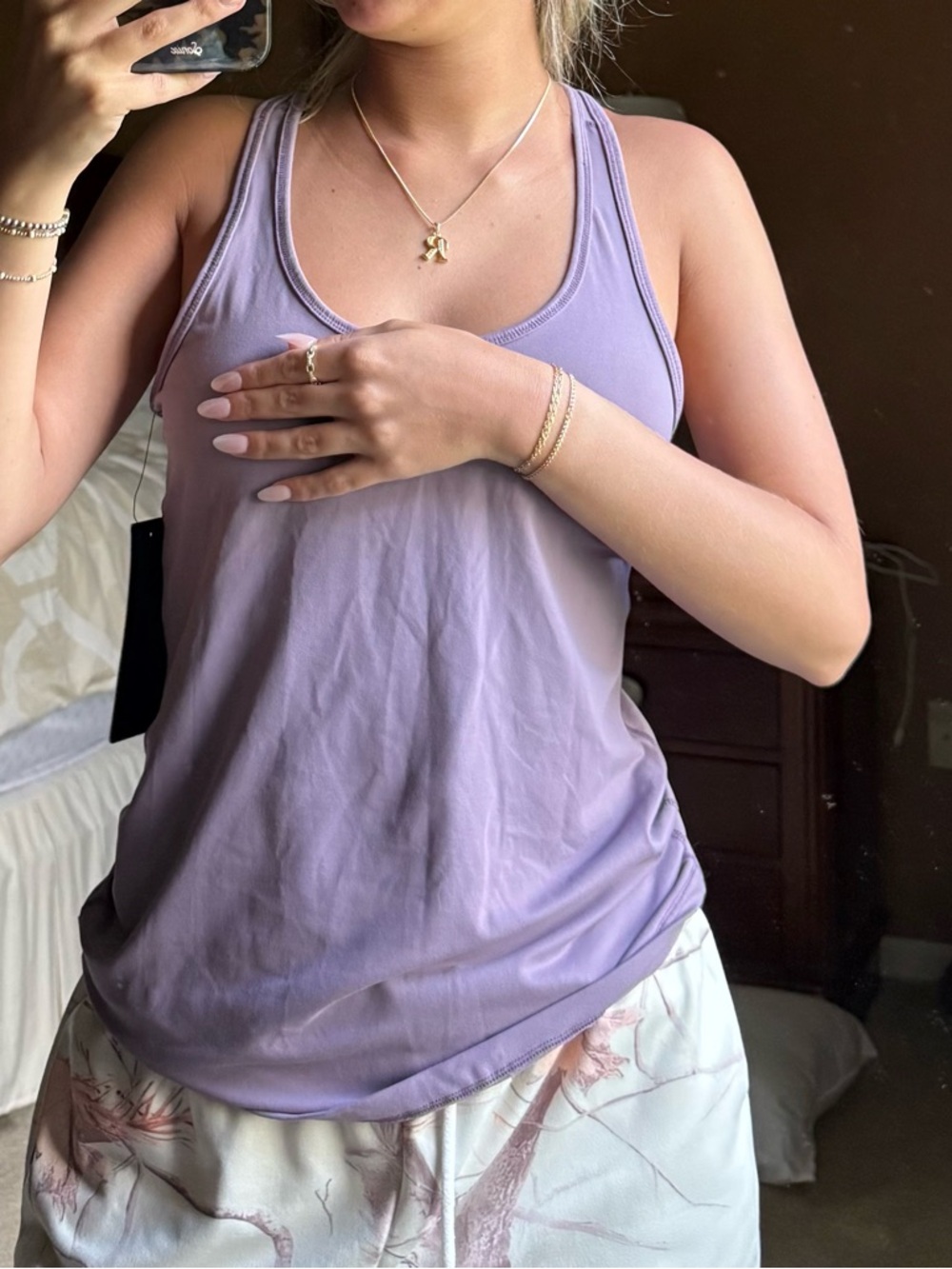 90 Degree By Reflex Lavender Racerback Tank Top